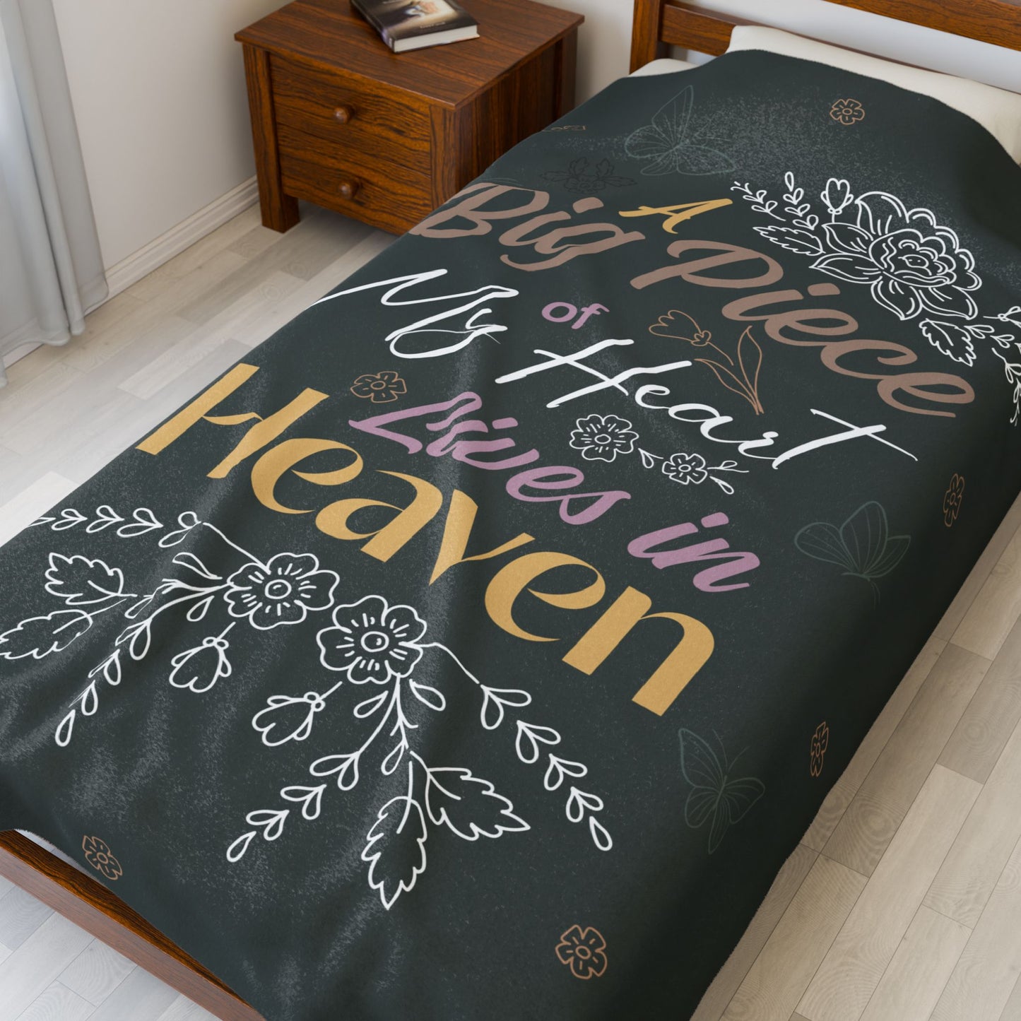 "A Big Piece of My Heart Lives in Heaven"  Blanket